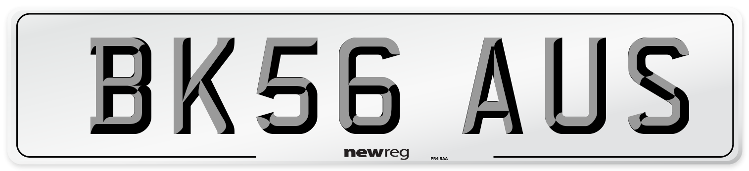 BK56 AUS Number Plate from New Reg